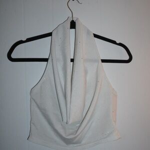 Elegant White Halter Top